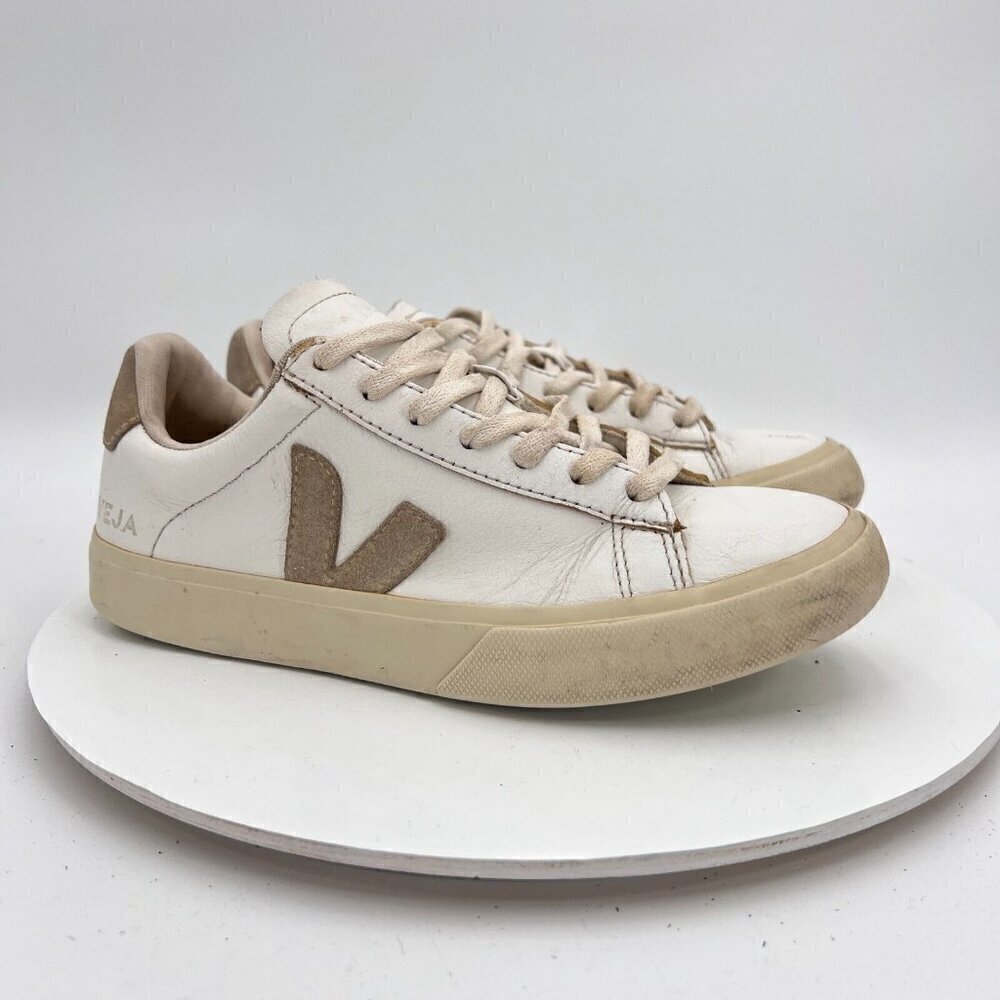 Veja Campo Chromefree Women Size 8 White Natural Leather Low Top Training Shoes - Picture 4 of 15